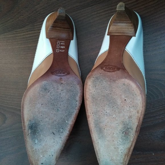 Tod's Backless kitten heel mules / leather slides NO DUSTBAG - Picture 8 of 8